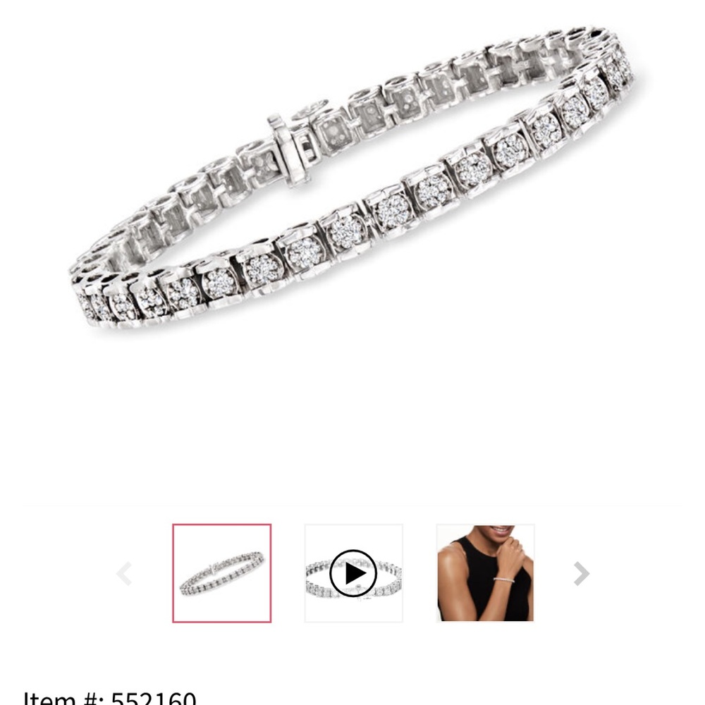 ROSS SIMONS 2.00 ct. t.w. Diamond Cluster Tennis Bracelet in Sterling Silver